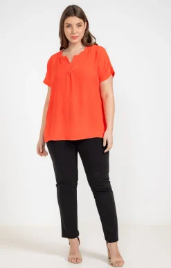 Tee-shirt uni avec feston