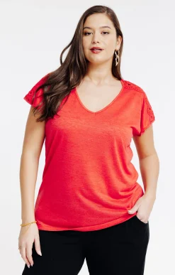 Tee-shirt uni effet lin