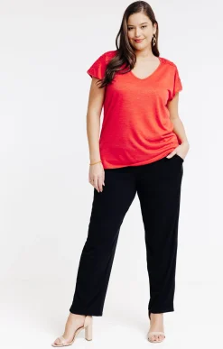Tee-shirt uni effet lin