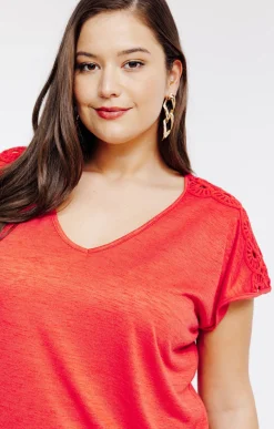 Tee-shirt uni effet lin