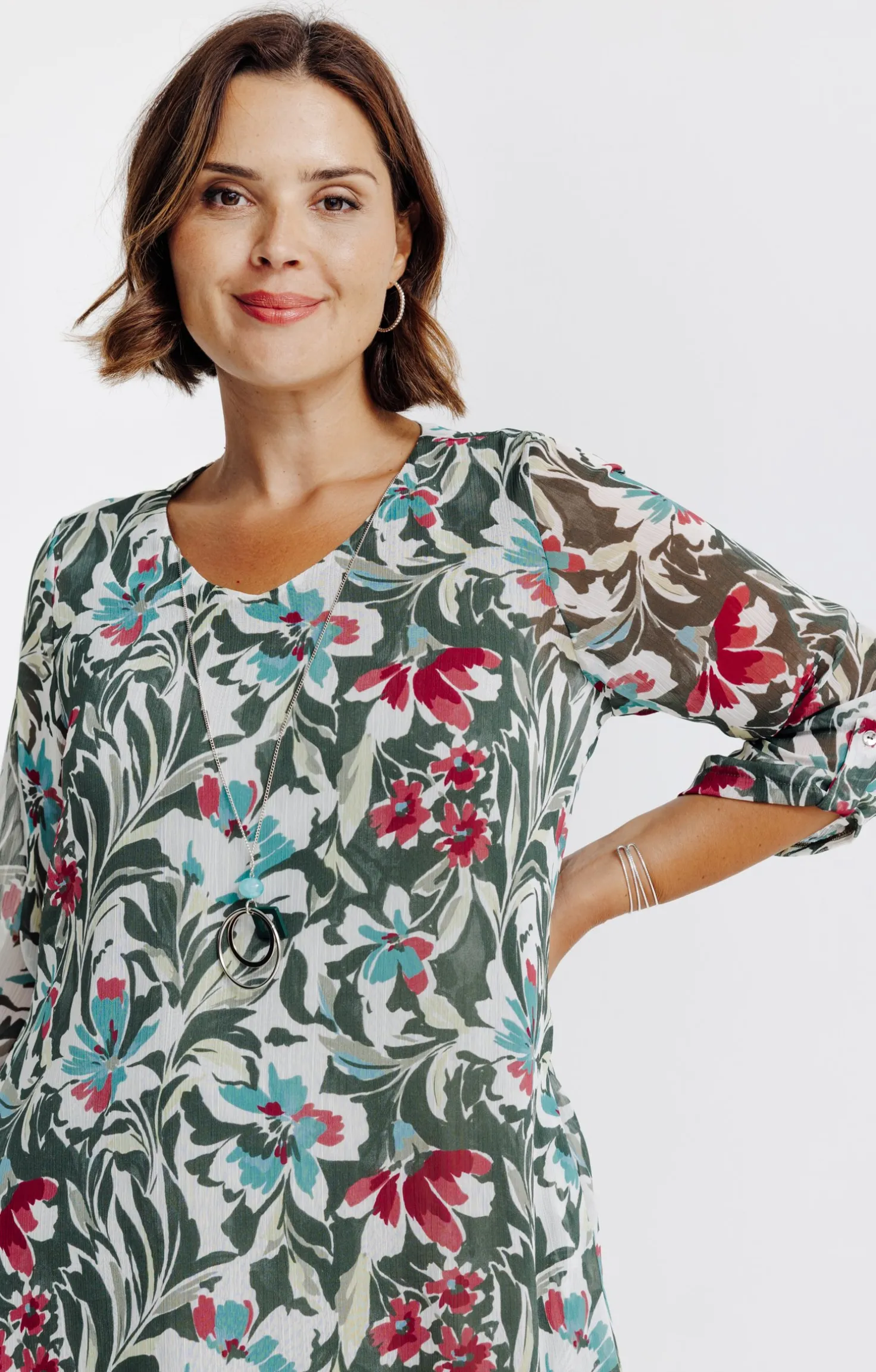Tunique imprimée avec collier