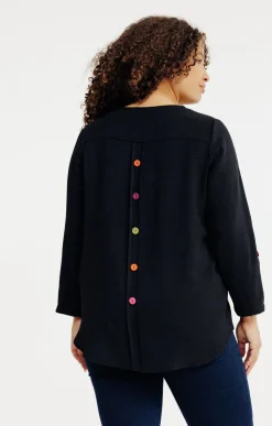 Tunique unie avec boutons colorés