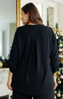 Tunique unie avec strass