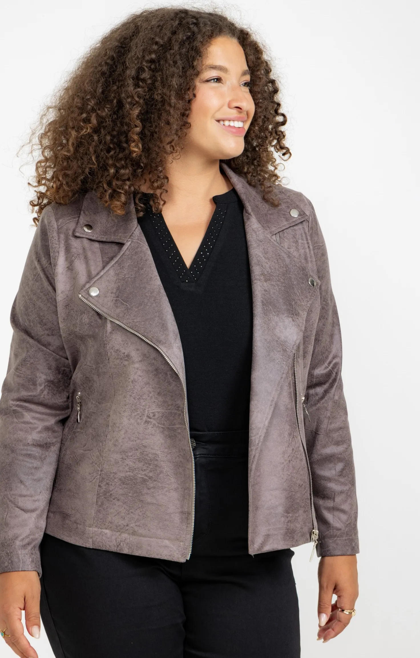Veste biker zippée