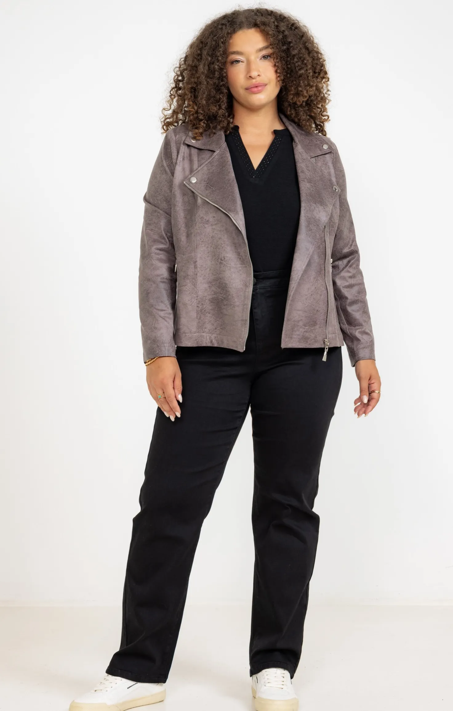 Veste biker zippée