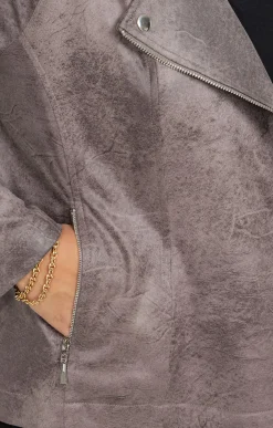 Veste biker zippée