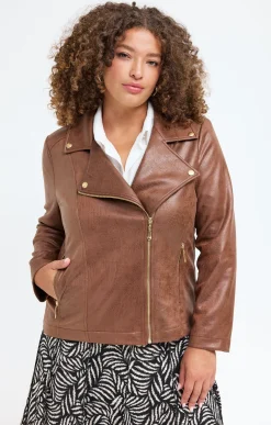 Veste biker zippée unie
