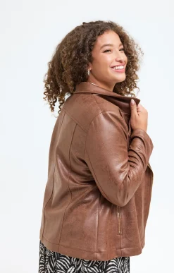 Veste biker zippée unie