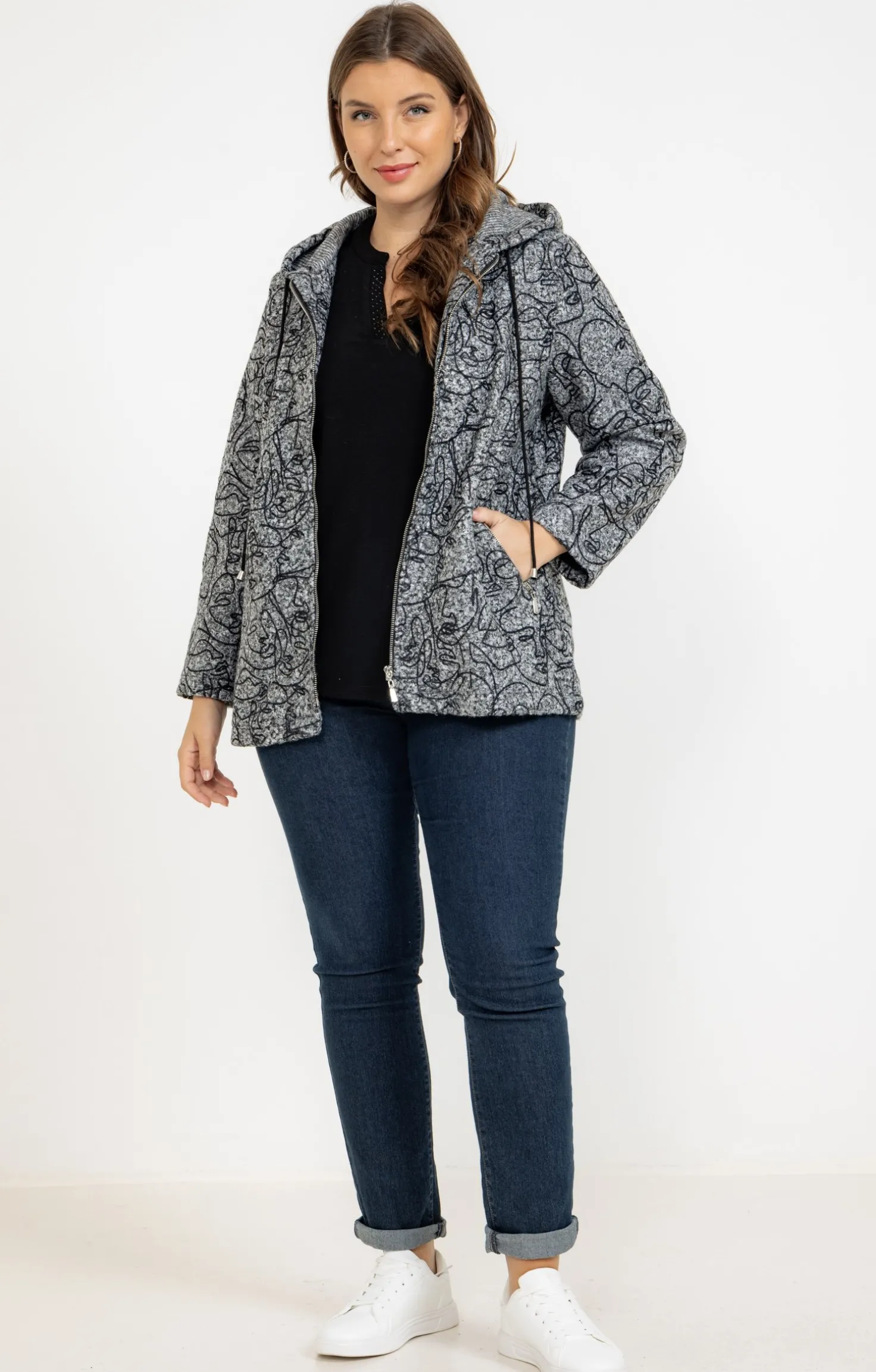 Veste imprimée en bouclette
